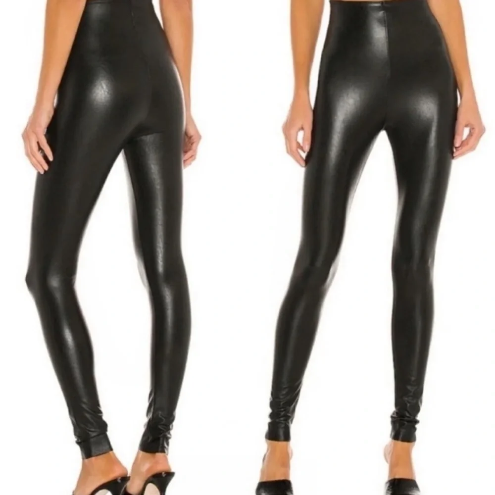 Commando Perfect Control High Rise Faux Leather Leggings in Black Sz S